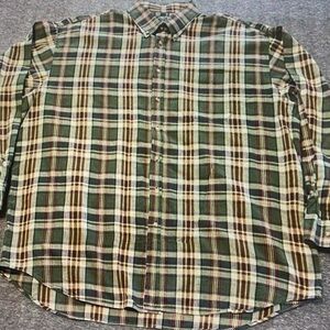 Classic Green Plaid Men's Button Down Shirt